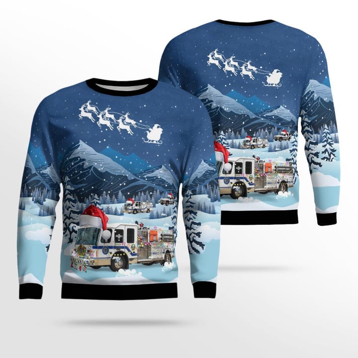 Carneys Point Fire Dept. & Rescue Squad Inc, Carneys Point, New Jersey Christmas AOP Sweater NLSI1209BG03