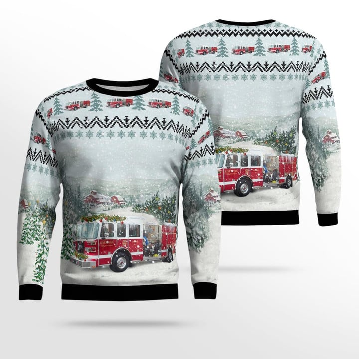 Liverpool Fire Department, Liverpool, New York Christmas AOP Sweater NLSI1209BG12