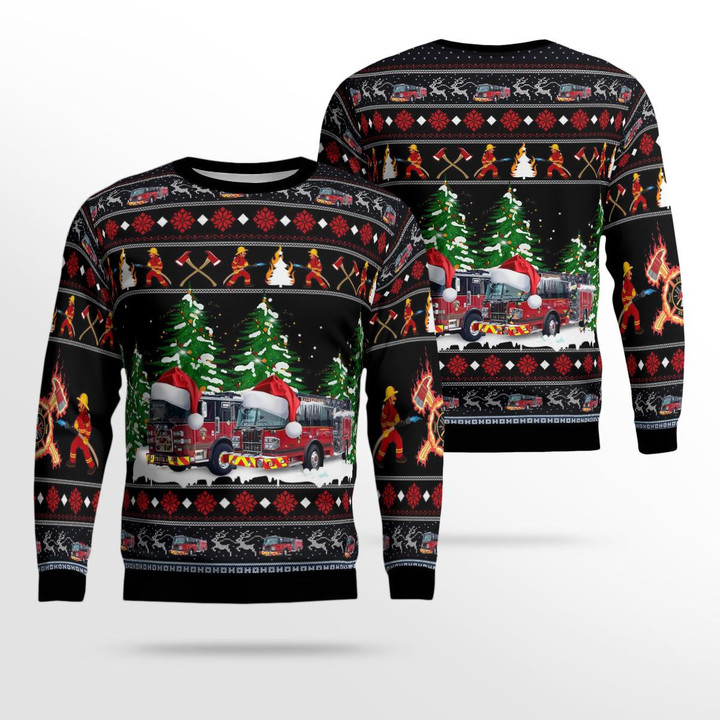 Hagerstown Fire Department, Hagerstown, Maryland Christmas AOP Ugly Sweater NLSI1111BG04