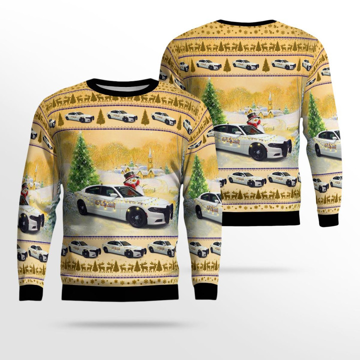 Illinois State Police Dodge Charger Christmas AOP Ugly Sweater NLMP0712BG06