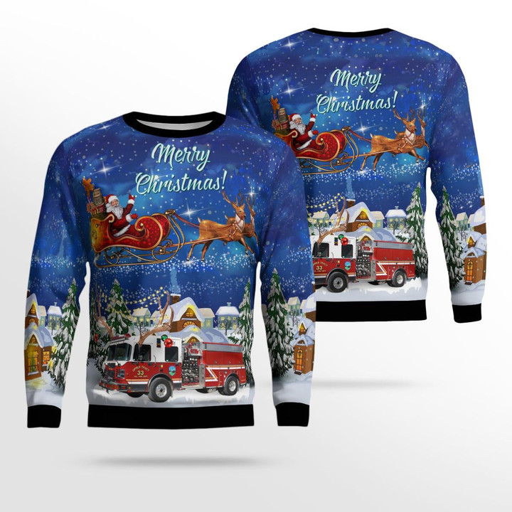Upper Tract Volunteer Fire Department, Upper Tract, West Virginia Christmas AOP Ugly Sweater NLSI1212BG12
