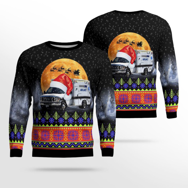 Swanzey, New Hampshire, Cheshire County EMS AOP Ugly Sweater DLHH1312BG02