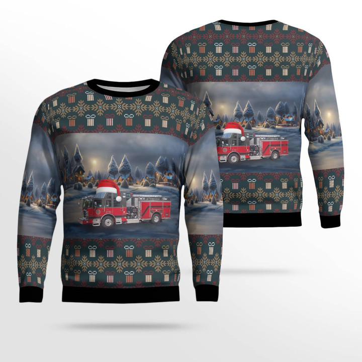 Lethbridge, Alberta, Canada, Lethbridge Fire Department Christmas AOP Ugly Sweater DLTD0111PD03