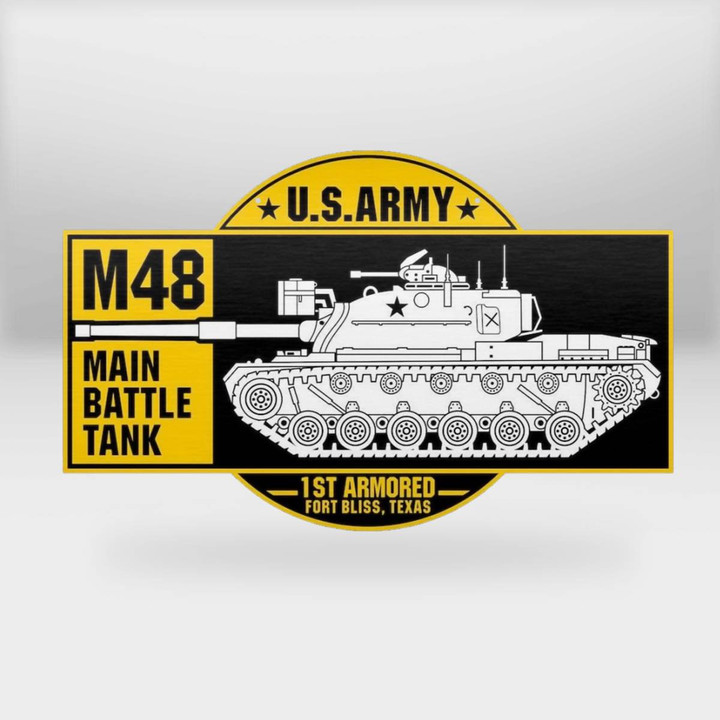 US Army M-48 MBT Cut Metal Sign DLTT0102PT01