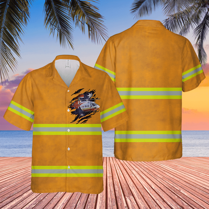 TRHH0405BC02 New South Wales RFS Helicopter Hawaii Shirt
