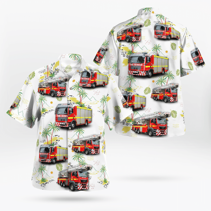 DLMP1810BC10 England, United Kingdom, Devon and Somerset Fire and Rescue Service Hawaiian Shirt