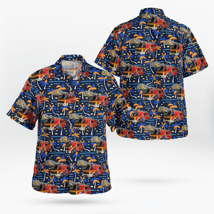 KAHH2101BG05 Grand-Ducal Fire and Rescue Corps of Luxembourg CGDIS Hawaiian Shirt