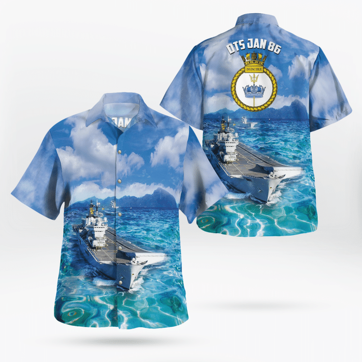 DLTT0103BG01 Royal Navy HMS Invincible (R05) Hawaiian Shirt