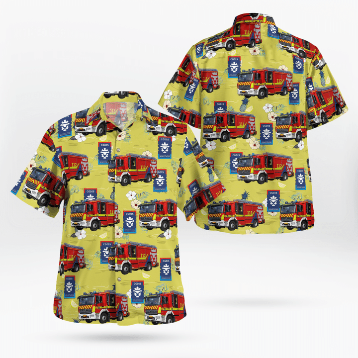 KAHH0604BG06 Grand-Ducal Fire and Rescue Corps of Luxembourg CGDIS HLF Mecedes Benz Atego Hawaiian Shirt