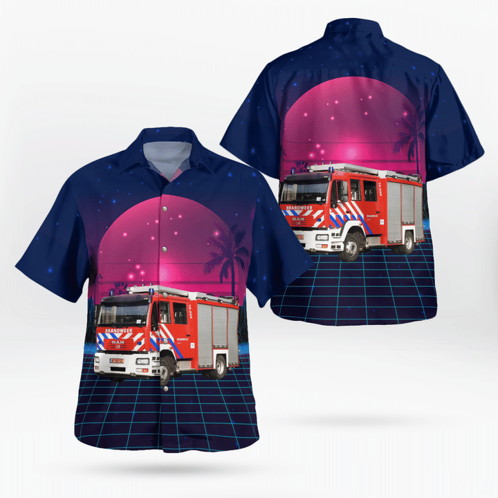 DLTT1404BG09 Dordrecht, Netherlands, Brandweer Zuid-Holland Zuid Hawaiian Shirt