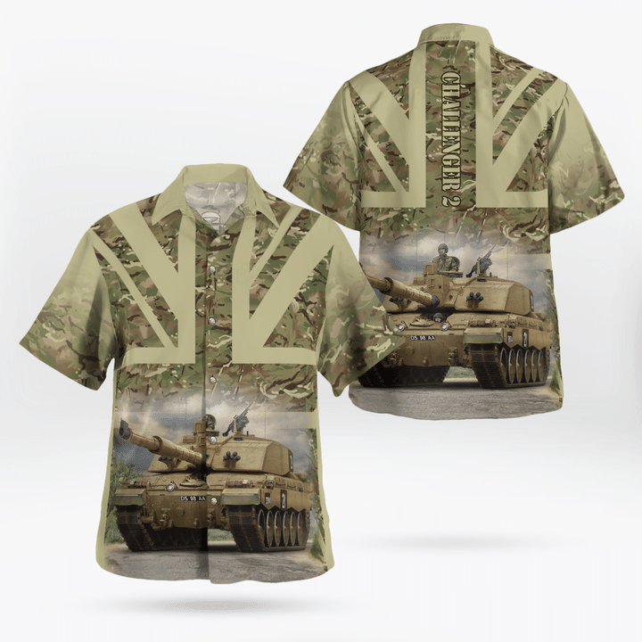 DLTT1604BG09 British Army Challenger 2 Main Battle Tank Hawaiian Shirt