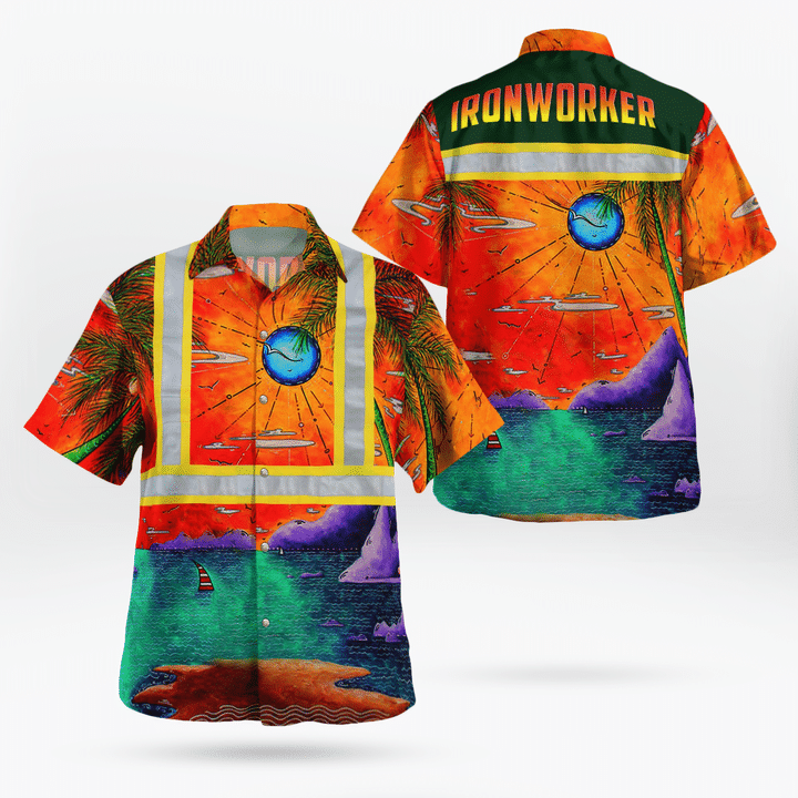 NLSI1305BG03 Ironworker Sunset Hawaiian Shirt