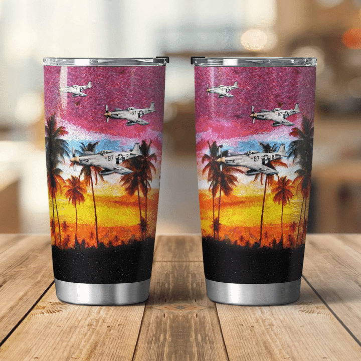 TRQD1305BG07 United States Army Air Forces P-51 Mustang of 361st Fighter Group Tumbler 20oz