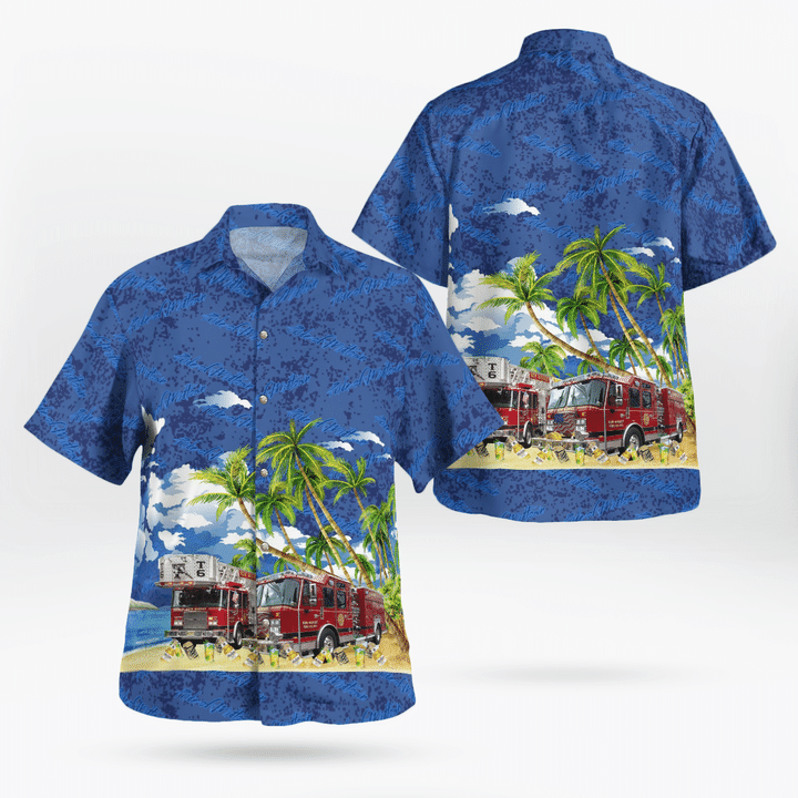 TRQD3005BG10 Piscataway, New Jersey, New Market Volunteer Fire Company #1 Hawaiian Shirt