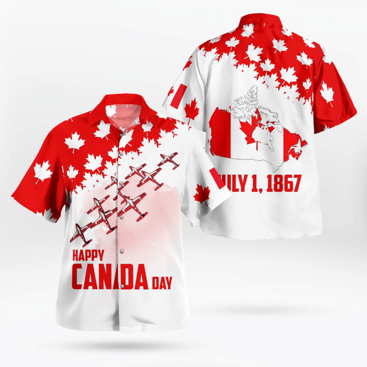 DLTT3105BG02 Canadian Forces Snowbirds, Happy Canada Day Hawaiian Shirt