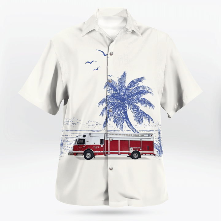 DLTT0106BG04 Charlotte Fire Department Hazmat Team Hawaiian Shirt