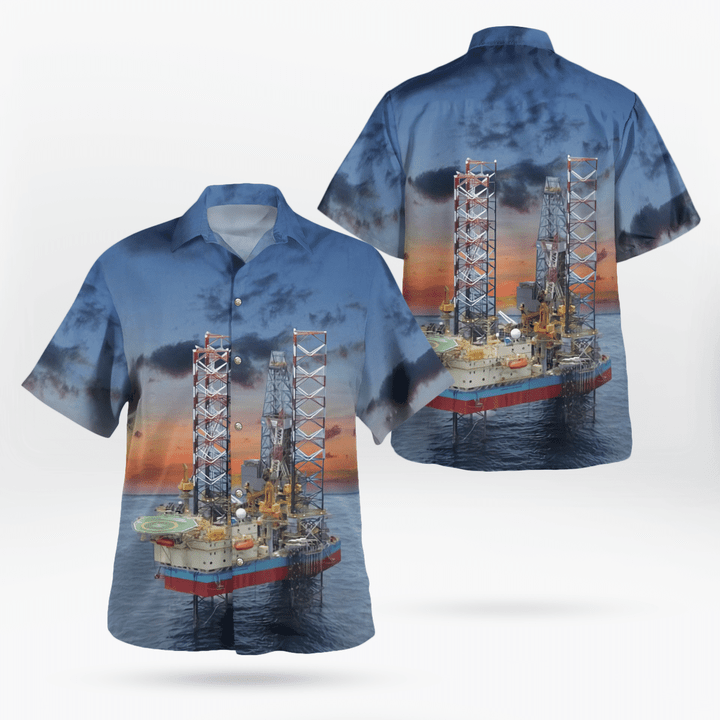 DLHH0306BG04 Maersk Convincer Drilling-rig Operator Jackup Platform Hawaiian Shirt