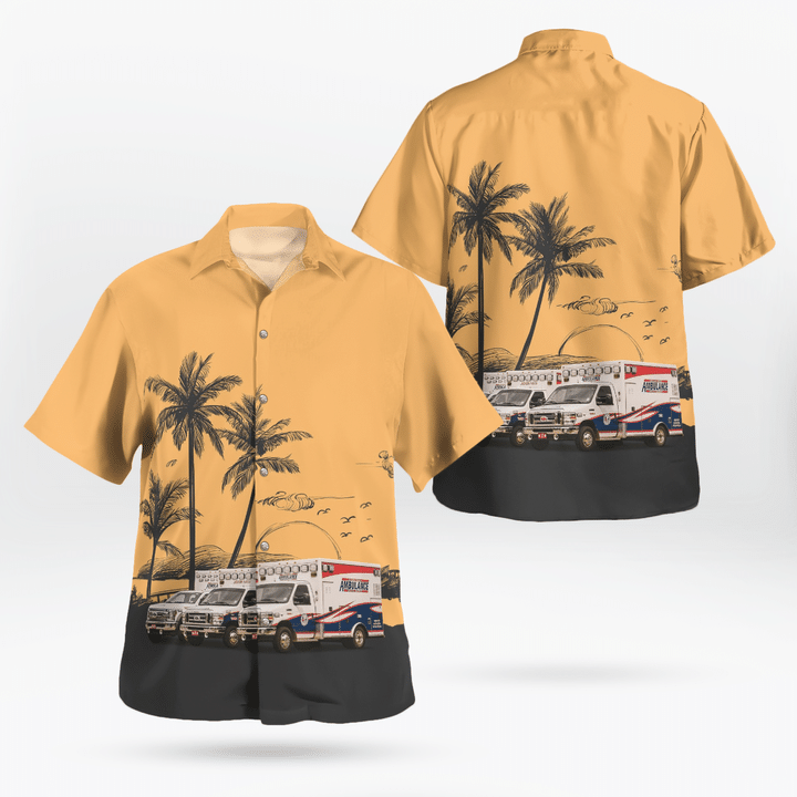 DLTT0806BG05 Jonesboro, Louisiana, Jackson Parish Ambulance Service Hawaiian Shirt