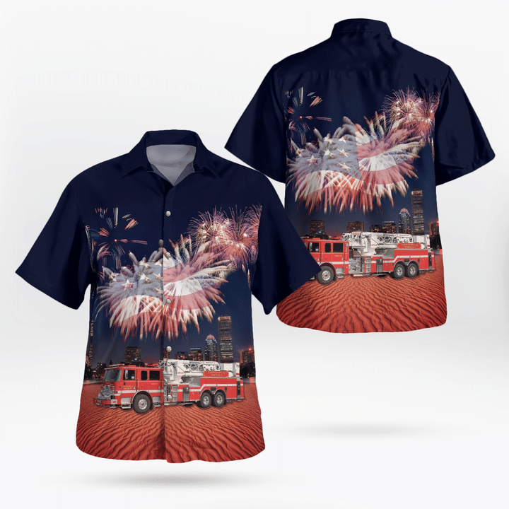 TRHH1306BG07 Simpsonville Fire Department, Simpsonville, South Carolina, 4th Of July Hawaian Shirt
