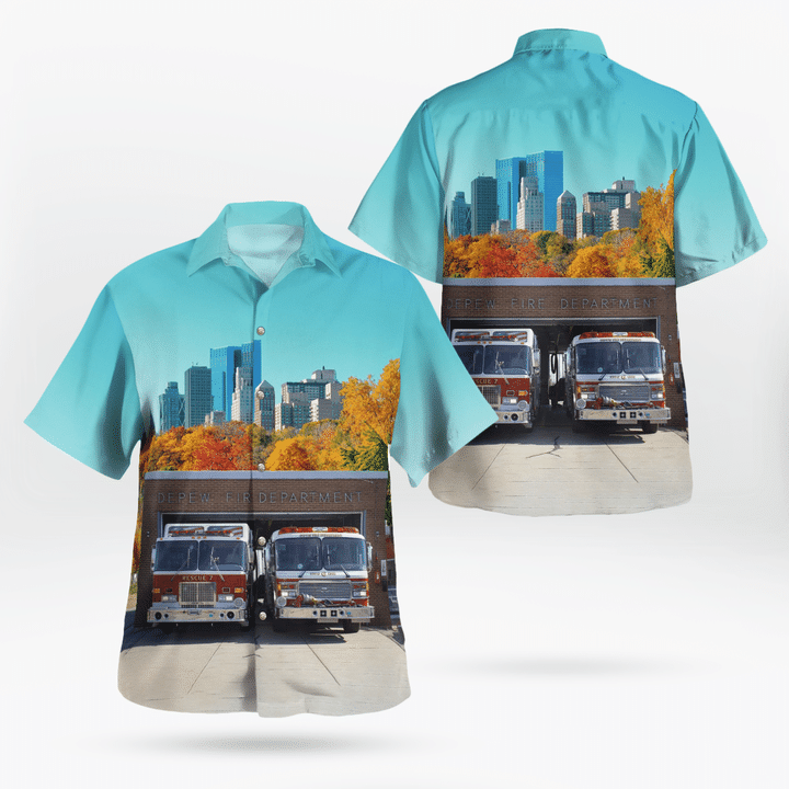 DLTD1706BG02 Depew, New York, Depew Fire Department - West End Hose Company #6 Hawaiian Shirt