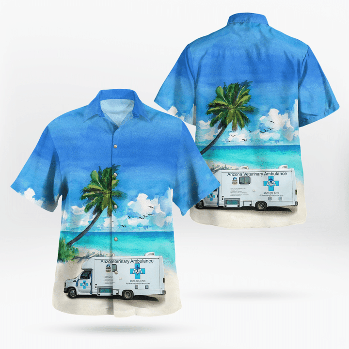 TRMP2806BG08 Tucson, Arizona, Arizona Veterinary Ambulance Hawaiian Shirt