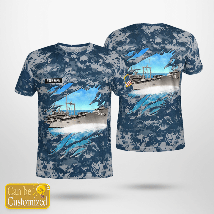 BCTT3006BG14 Custom Name U.S.S. GRAND CANYON (AD-28) 3D T-Shirt