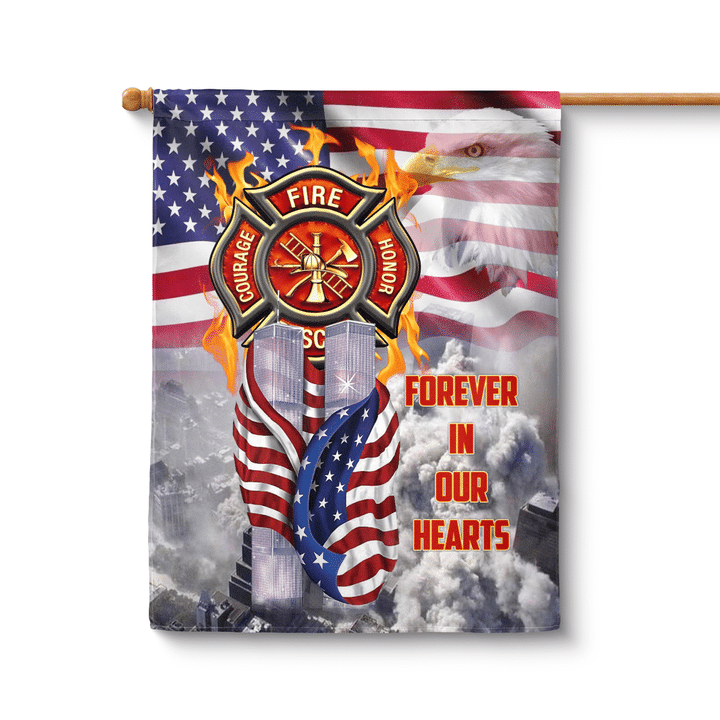 Memorial 343 Firefighter Never Forget 911 Portrait House Flag DLTT1507BG02