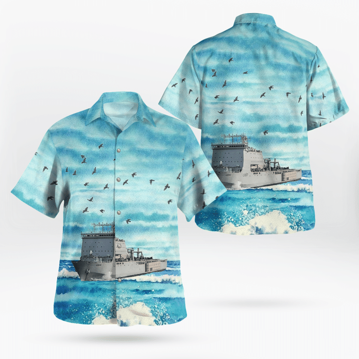 Royal Navy RFA Lyme Bay (L3007) Hawaiian Shirt TRHH1807BG06