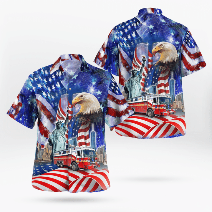Patriot Day, FDNY Rescue Company 4 - Woodside, NY Hawaiian Shirt KTLT1907BG02