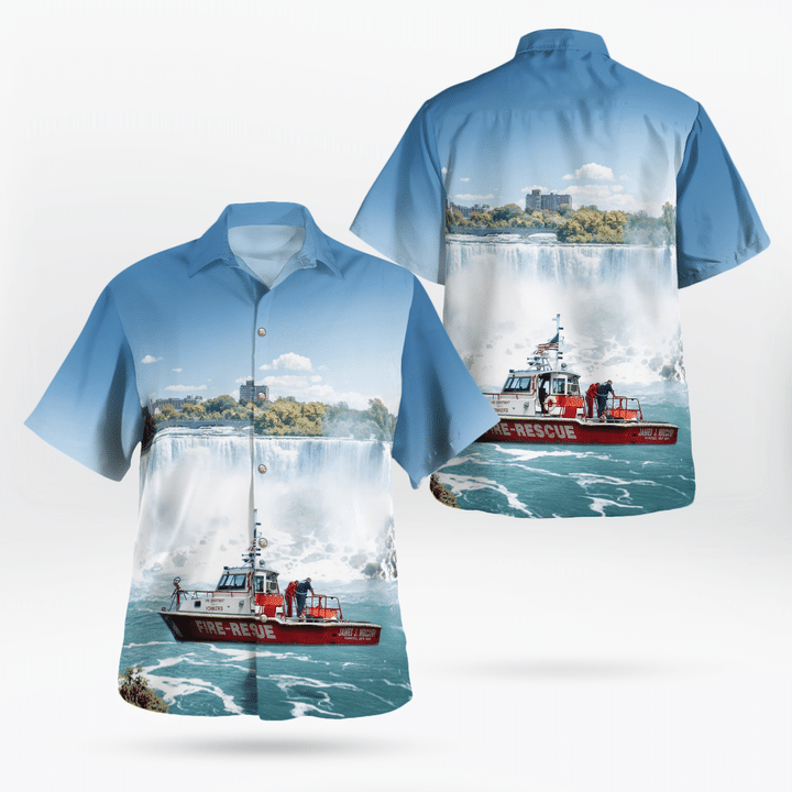Yonkers Fire Department Fire-Rescue Boat, Yonkers, New York Hawaiian Shirt NLTD1907BG05