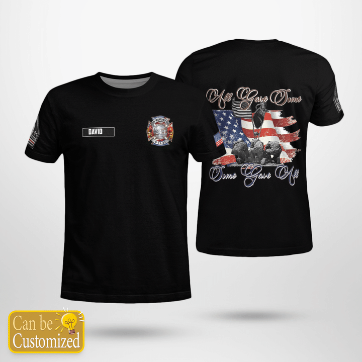 Custom Name We Will Never Forget 11 9 2001 Blood Sweat And Tears All Gave Some Some Gave All 3D T-shirt NLSI0308BG12