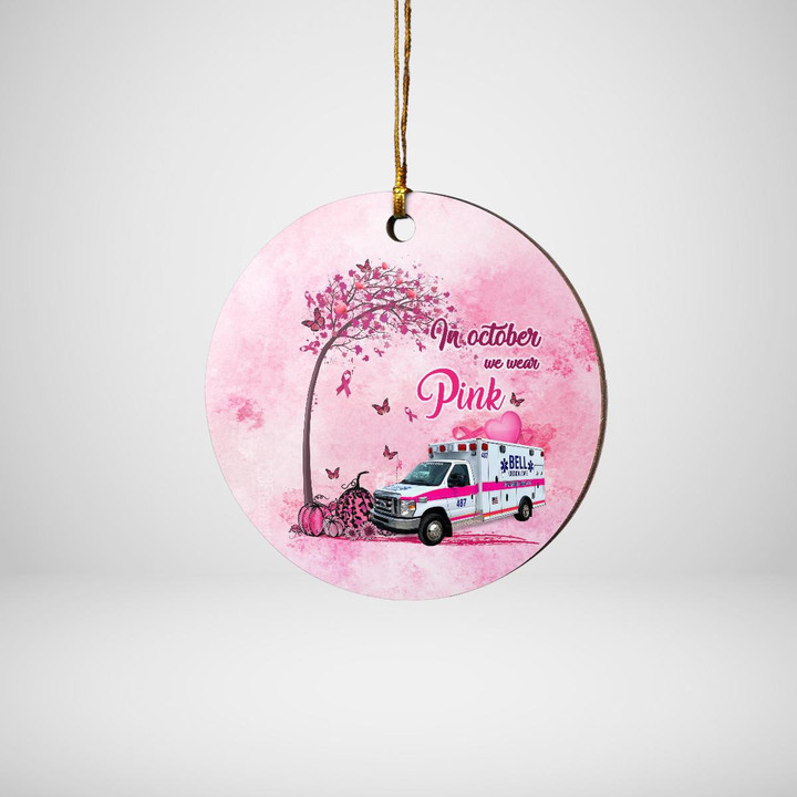 Bell Ambulance. Milwaukee, Wisconsin Breast Cancer Round Ornament NLSI1909BG04