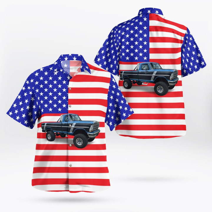 Truck American Flag Hawaiian Shirt DLTT2109BG06