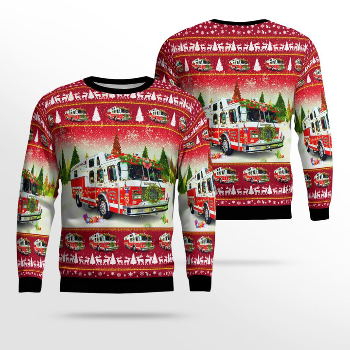 Roosevelt Fire Department - Engine Company 1, Hyde Park, New York Christmas AOP Ugly Sweater NLMP0911BG10