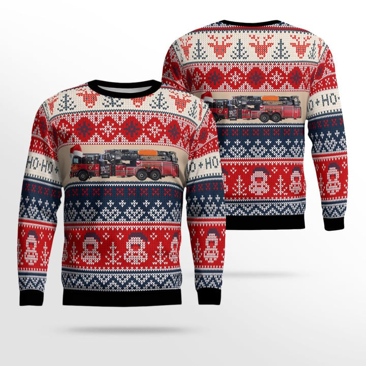 North Vancouver, British Columbia, North Vancouver City Fire Department Christmas Ugly Sweater 3D DLTD2510BG03