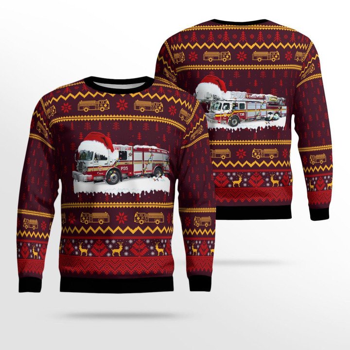 OTTAWA FIRE SERVICES Christmas Ugly Sweater 3D DLSI2410BG08
