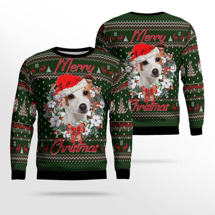 Merry Christmas Jack Russell AOP Christmas Ugly Sweater NLMP2110BG10
