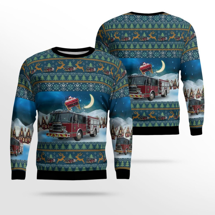 Scottsburg, Indiana, Scottsburg Fire & Rescue Christmas Ugly Sweater 3D DLHH1510BG08