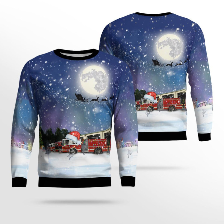 Madison, Wisconsin, City of Madison Fire Department Christmas Ugly Sweater 3D DLMP1110BG11