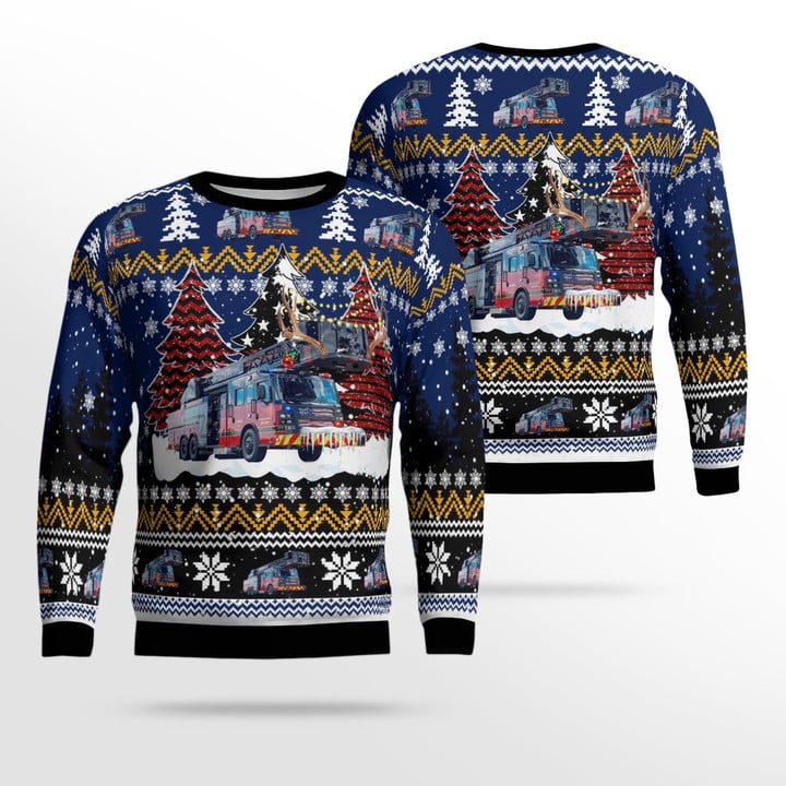 COTTAGE GROVE, MINNESOTA, COTTAGE GROVE FIRE DEPARTMENT Christmas Ugly Sweater 3D DLTT0110BG04
