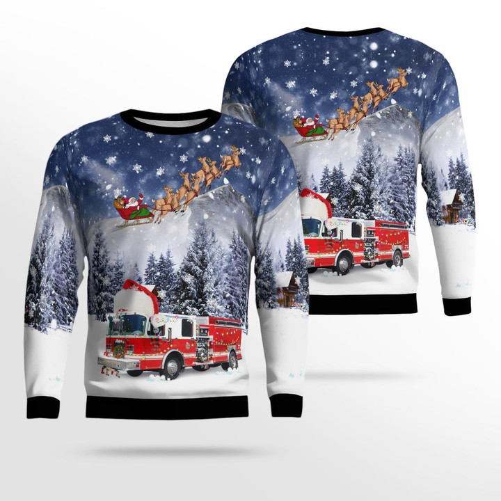 Dorothy Volunteer Fire Company, Dorothy, New Jersey Christmas AOP Ugly Sweater NLSI1609BG11