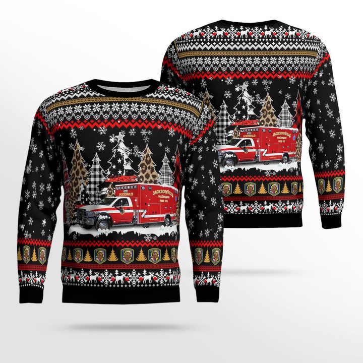 Jacksonville Volunteer Fire Company Baltimore County, Maryland – Station 47 AOP Ugly Sweater NLSI2402BG03