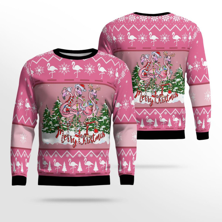 Flamingo Christmas Ugly Sweater 3D DLSI0112BC11