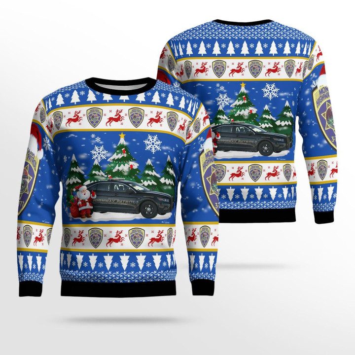 Montana Highway Patrol Ford Taurus 2016 Christmas Ugly Sweater 3D DLTT2911BC06