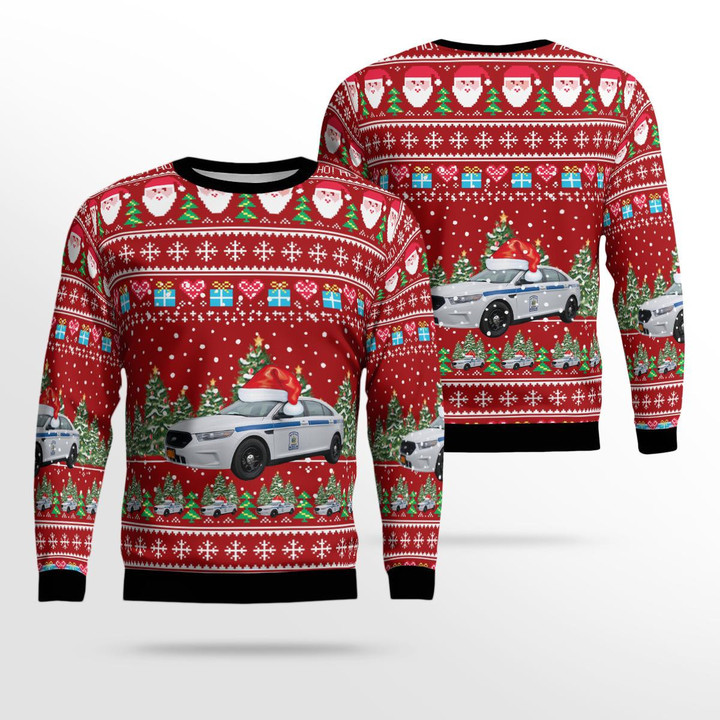 New York State Emergency Medical Services Ford Police Interceptor Christmas Ugly Sweater 3D TRQD2911BC03