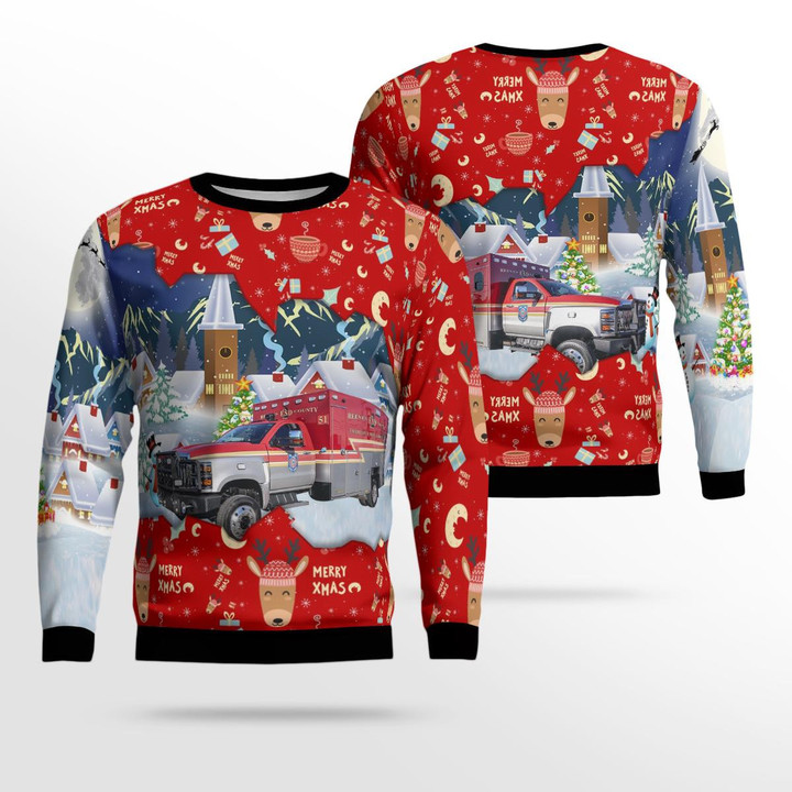 Pecos, Reeves County, Texas, Reeves County ESD Christmas Ugly Sweater 3D DLTT2311BC11