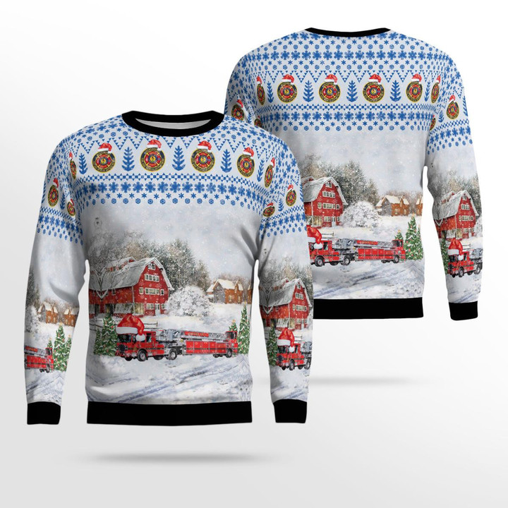 Jacksonville, Florida, Jacksonville Fire and Rescue Department Ladder 1 Christmas Ugly Sweater 3D TRQD1911BC07
