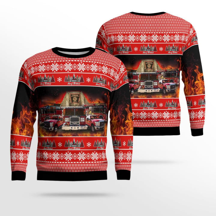 Syracuse, Onondaga County, New York, Taunton Fire Department Christmas Ugly Sweater 3D DLTT1911BC04