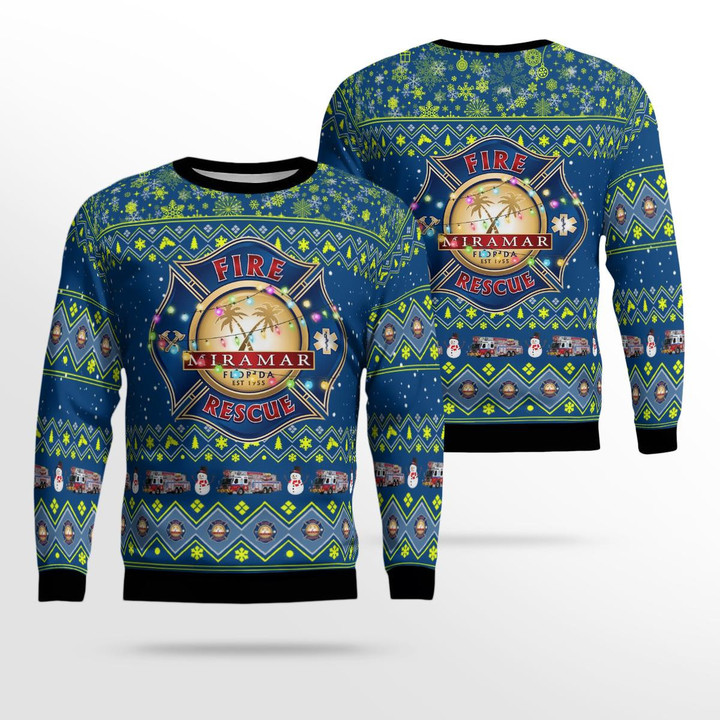 Miramar Fire-Rescue Christmas AOP Ugly Sweater NLMP1611BC04