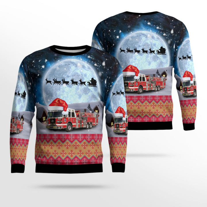 Easton, Maryland, Easton Volunteer Fire Department Christmas Ugly Sweater 3D TRQD1211BC08